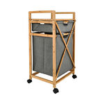 Bamboo storage basket cart 48*32*110 cm image number 2