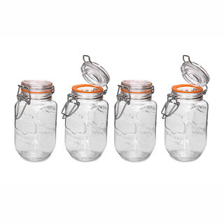  4Pcs Glass Spice Jars With Clamp Lid