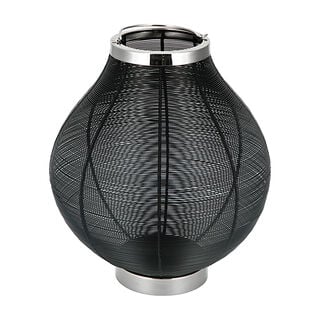 Candle Holder Black With Silver Base