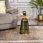 Side Table Gold Top Glass Base 46*46 cm image number 0