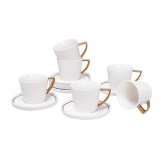 La Mesa 12 Pieces Tea Cup And Saucer Gold Color