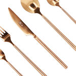 La Mesa rose gold, fancy gold plated stainless steel cutlery set 20 pc image number 2