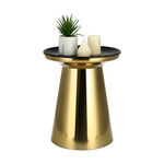 Side Table Metal Gold Base With Black Top image number 1