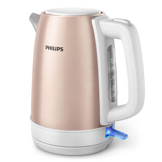Philips Daily Metal Kettle, 2200W, 1.7L, Rosegold and White