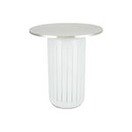 Side Table White Glass Basegold Brass Top 48 *56 cm image number 2