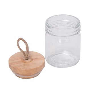 Alberto Mini Glass Jar With Wooden Lid And Hemp Rope