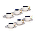 Dallaty blue and white porcelain Turkish coffee cups set 12 pcs image number 0