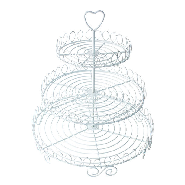 3 Layers Cup Cake Stand With Heart Handle  image number 0