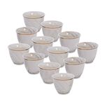 La Mesa gold and beige marble Saudi coffee cups set cups 12 pcs image number 1