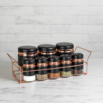 Alberto Spice Rack With8 Glass Jars With Stand Black & Rose Gold  image number 4
