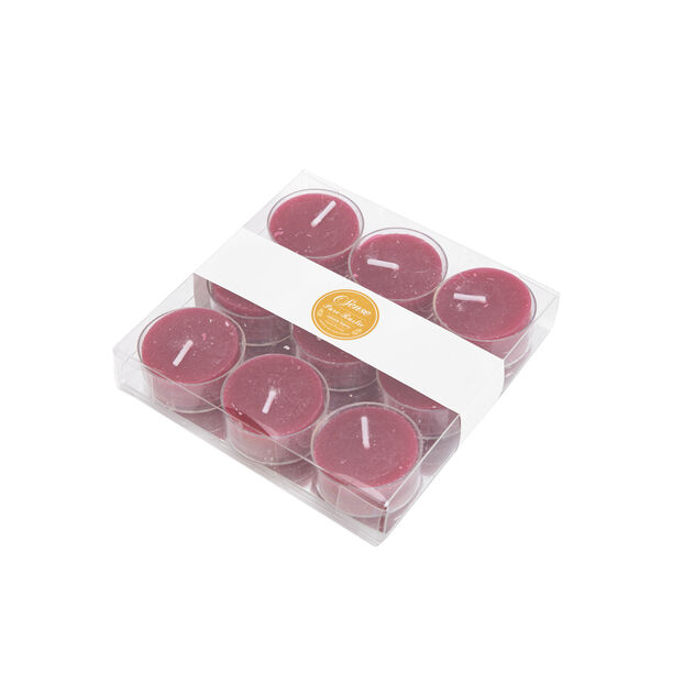 9 Pieces Tea Light Candle Burgundy Berry image number 1