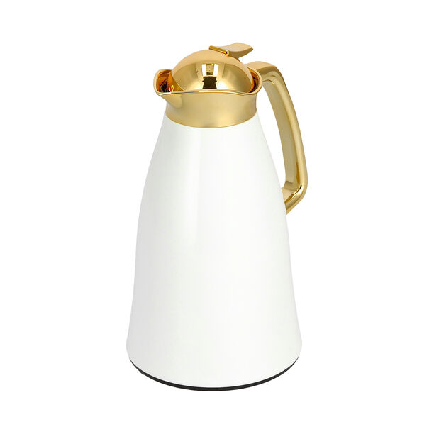 Dallaty steel vacuum flask falco white & gold 1L image number 1