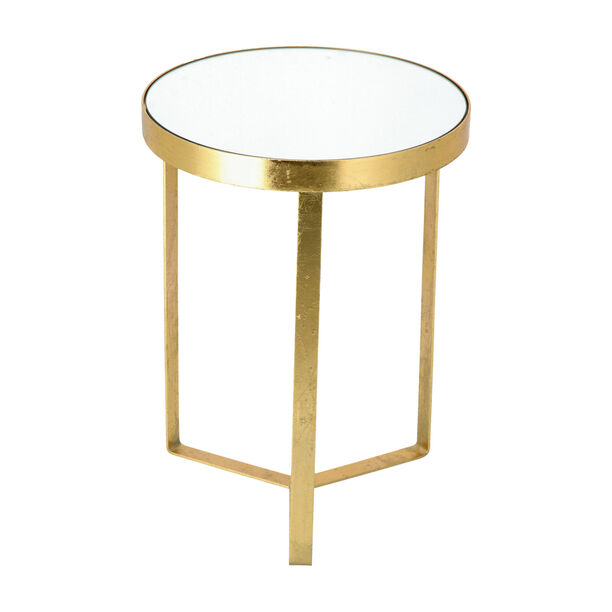 طاولة جانبية دائرية الشكل من المعدن لون ذهبي image number 2