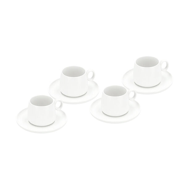 Dallaty white porcelain English tea cups set 12 pcs image number 3