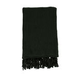 Cotton Knitted Throw Dark Green image number 1