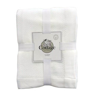 Cottage Cotton Blanket King 240X220 Cm Daily White