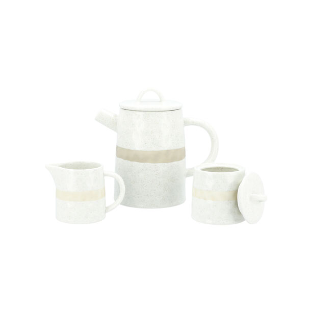 White stoneware English tea cups set 7 pcs image number 1