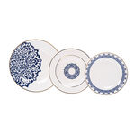 La Mesa white/blue porcelain 18 pc dinner set image number 0