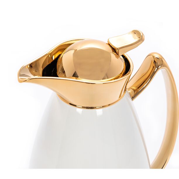 Dallaty steel flask white and gold 1L image number 1