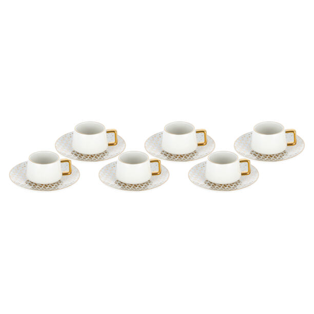 Dallaty white and gold porcelain Turkish coffee cups set 12 pcs image number 1