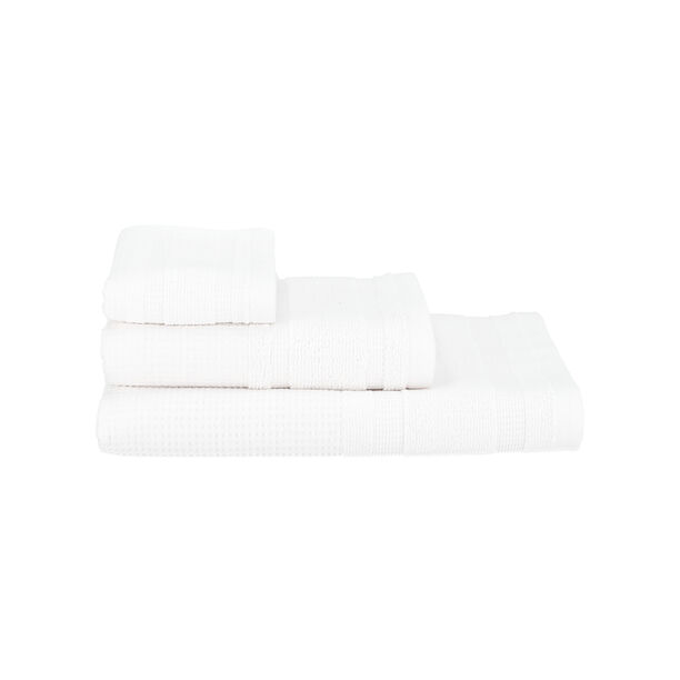 Waffle jacquard/cotton face towel, white, 30*50 cm image number 4
