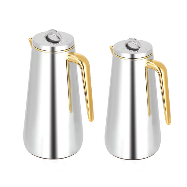 Dallaty Eve set of 2 steel vacuum flask chrome & gold image number 2