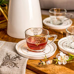 English Tea Set Glass 12Pc Zukruf Gold Serv 6Ppl image number 0