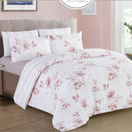 Cottage Microfiber King Comforter 6 Pcs Set, White/Pink, 230*250Cm image number 1