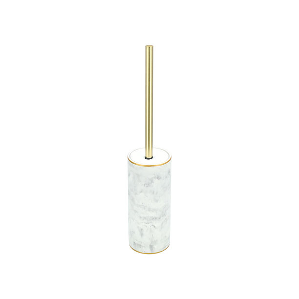 Homez gold with marble effect toilet brush holder image number 2