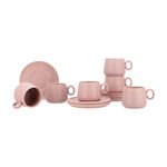 Dallaty pink porcelain English tea cups set 12 pcs image number 0