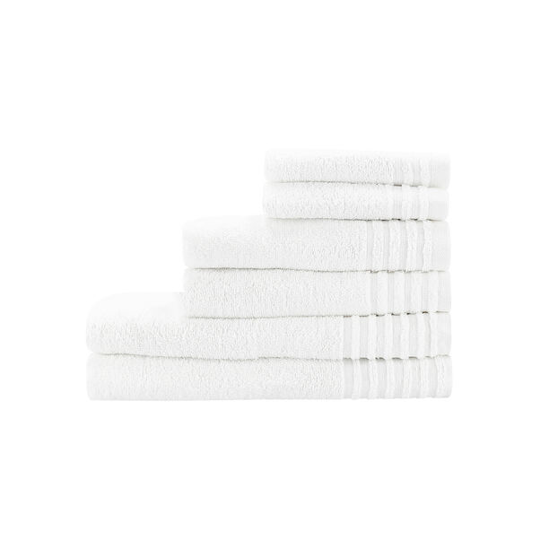 Cottage white 6 piece ultra soft towel set 50*100 cm image number 1
