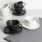 La Mesa 6 Pieces Porcelain English Coffee Cups Real Slate Black And Wihte image number 4