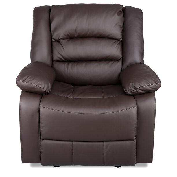 Rocking Recliner Chair Leather Brown image number 1