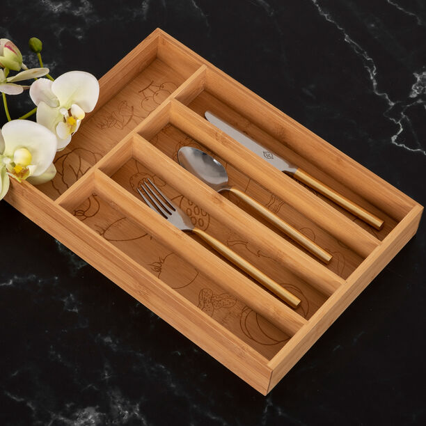 Alberto Bamboo Divided Cutlery Box image number 3