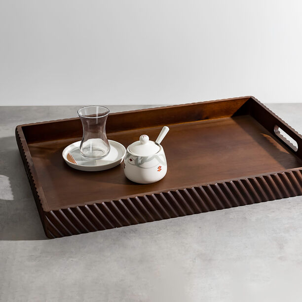 La Mesa black walnut stained serving tray 50.8*35.6*5.1 cm image number 3