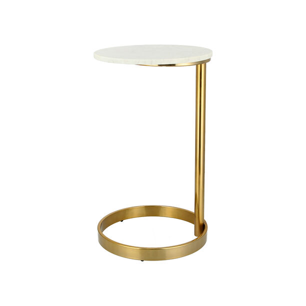 Marble Side Table Sofa Gold And White image number 1