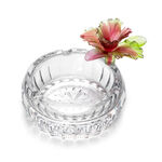 Glass Round Ashtray Crystal Flower Pink image number 1