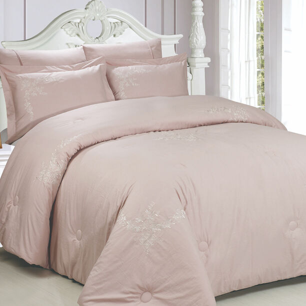 Cottage 5 Pieces Cotton Comforter Set Embroidered Pillow Shams King Size 250X240 Cm image number 0