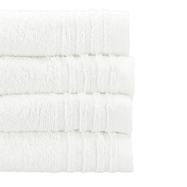 Cottage white pack of 4 cotton hand towel 50*100 cm image number 3