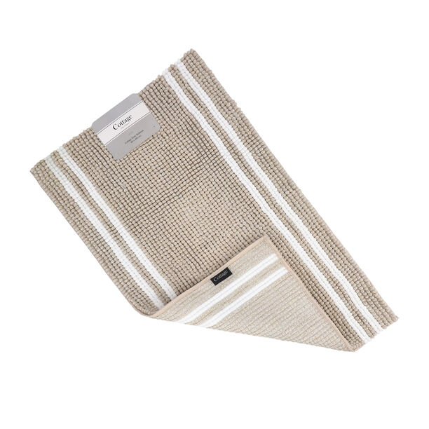 Cottage beige and white polyester bathmat 60*90 cm image number 2