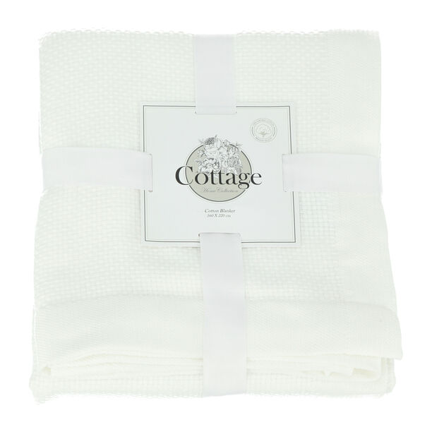 Cottage Cotton Blanket Daily White 160X220 Cm Twin Size image number 0