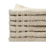 Cottage beige pack of 6 cotton face towel 30*30 cm image number 3