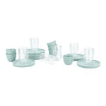 Dallaty light green glass and porcelain Tea and coffee cups set 18 pcs image number 1
