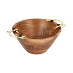 Wooden Round Bowl With Olive Handle Small 24.5Cm image number 0