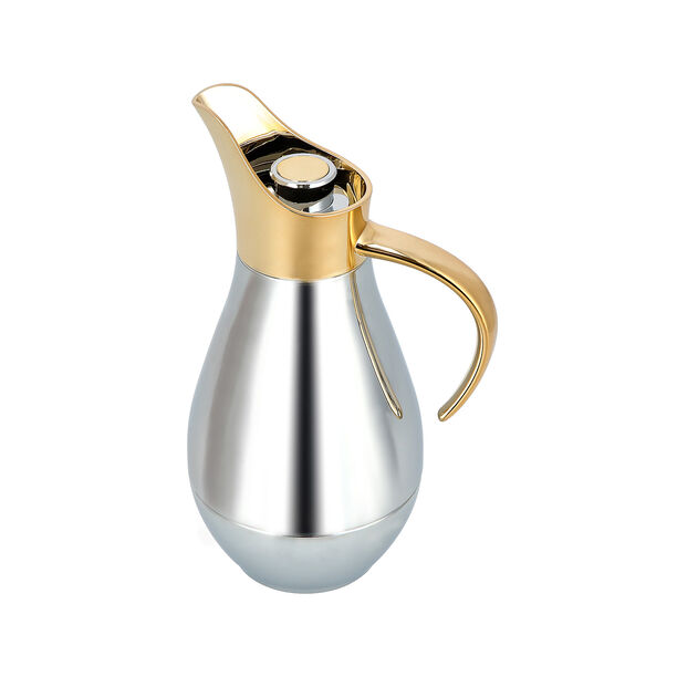 Dallaty steel vacuum flask chrome/gold 1L image number 3