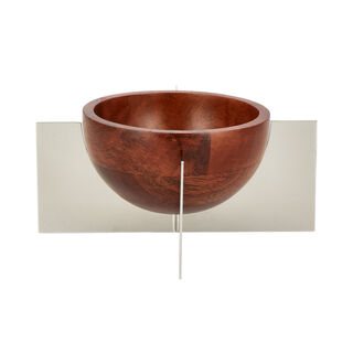 Nuts Bowl Wood With Steel X Silver