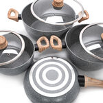 Alberto 7 Pieces Non Stick Forged Aluminum Cookware Set With Glass Lid Grey Color image number 2