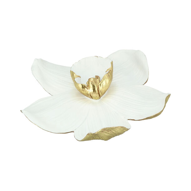 Wall Decoration Orchid Flower White & Gold image number 2