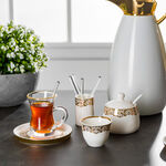 La Mesa white glass and porcelain Saudi tea and coffee cups set 28 pcs image number 5