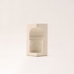 Homez Creamy ceramic candle holder 14*10*21.5 cm image number 0